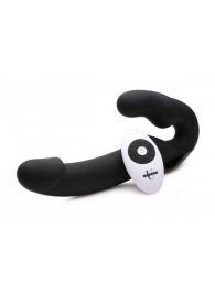 Черный безремневой страпон Urge Silicone Strap On с пультом ДУ - 24 см. - XR Brands - купить с доставкой в Сургуте