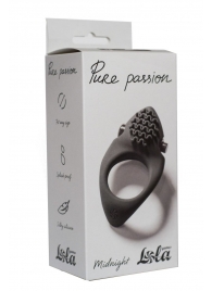 Черное эрекционное виброкольцо Pure Passion Midnight - Lola Games - в Сургуте купить с доставкой