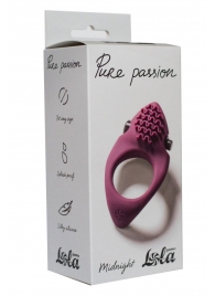 Бордовое эрекционное виброкольцо Pure Passion Midnight - Lola Games - в Сургуте купить с доставкой