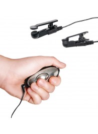 Черные электрические зажимы для сосков Shock Therapy Nipple Clamps - Pipedream - купить с доставкой в Сургуте