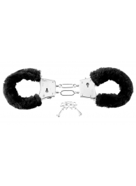 Меховые чёрные наручники Beginner s Furry Cuffs - Pipedream - купить с доставкой в Сургуте
