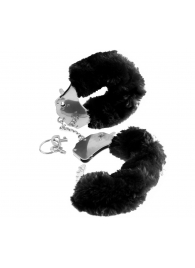 Металлические наручники Furry Love Cuffs с черным мехом - Pipedream - купить с доставкой в Сургуте