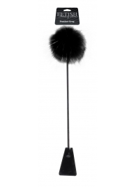 Черный стек Feather Crop с пуховкой на конце - 53,3 см. - Pipedream - купить с доставкой в Сургуте