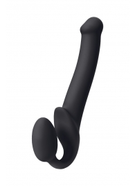 Черный безремневой страпон Silicone Bendable Strap-On M - Strap-on-me - купить с доставкой в Сургуте