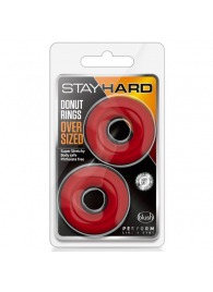 Набор из 2 красных эрекционных колец DONUT RINGS OVERSIZED - Blush Novelties - в Сургуте купить с доставкой