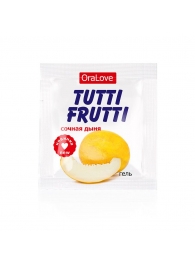 Пробник гель-смазки Tutti-frutti со вкусом сочной дыни - 4 гр. - Биоритм - купить с доставкой в Сургуте