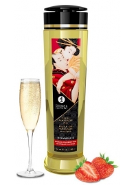 Массажное масло с ароматом клубники и шампанского Romance - 240 мл. - Shunga - купить с доставкой в Сургуте