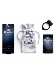 Темно-серое эрекционное кольцо Vibrating Love Ring с вибрацией - Fifty Shades of Grey - в Сургуте купить с доставкой