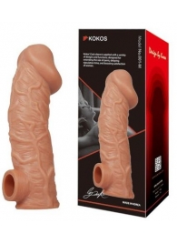 Телесная насадка на фаллос с отверстием для мошонки EXTREME SLEEVE - 17,6 см. - KOKOS - в Сургуте купить с доставкой
