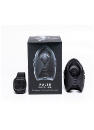 Темно-серый инновационный мужской осциллятор PULSE SOLO LUX с пультом ДУ - Hot Octopuss - в Сургуте купить с доставкой