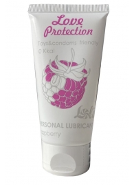 Лубрикант на водной основе с ароматом малины Love Protection Raspberry - 50 мл. - Lola Games - купить с доставкой в Сургуте