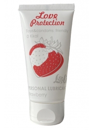 Лубрикант на водной основе с ароматом малины Love Protection Strawberry - 50 мл. - Lola Games - купить с доставкой в Сургуте