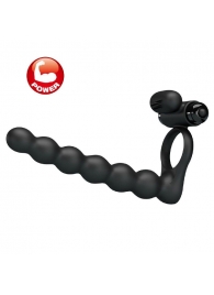 Черная насадка для двойной стимуляции Hercules Penis Sheath III - 15,3 см. - Baile - купить с доставкой в Сургуте
