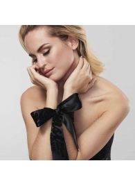 Черные ленты для связывания SILKY SENSUAL HANDCUFFS - Bijoux Indiscrets - купить с доставкой в Сургуте