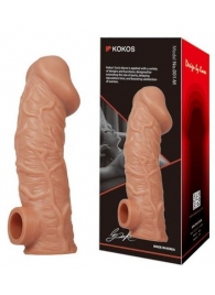 Телесная насадка на фаллос с фиксацией мошонки EXTREME SLEEVE - 15,6 см. - KOKOS - в Сургуте купить с доставкой
