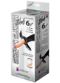 Пояс-трусики с насадкой Glamour - 17 см. - LOVETOY (А-Полимер) - купить с доставкой в Сургуте