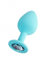 Мятная анальная втулка Brilliant с прозрачным кристаллом - 8 см. - ToyFa - купить с доставкой в Сургуте