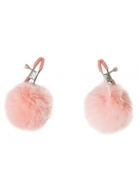 Зажимы на соски Angelic с розовыми меховыми шариками - Lola Games - купить с доставкой в Сургуте