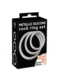 Набор из 3 эрекционных колец под металл Metallic Silicone Cock Ring Set - Orion - в Сургуте купить с доставкой