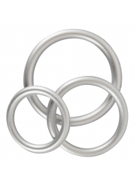 Набор из 3 эрекционных колец под металл Metallic Silicone Cock Ring Set - Orion - в Сургуте купить с доставкой
