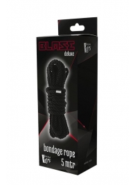 Черная веревка для шибари DELUXE BONDAGE ROPE - 5 м. - Dream Toys - купить с доставкой в Сургуте
