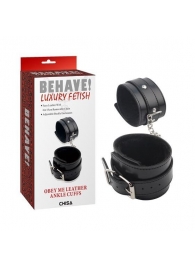 Черные оковы на ноги Obey Me Leather Ankle Cuffs - Chisa - купить с доставкой в Сургуте