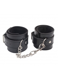 Черные оковы на ноги Obey Me Leather Ankle Cuffs - Chisa - купить с доставкой в Сургуте