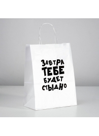Подарочный пакет  Завтра тебе будет стыдно  - 30 х 24 см. - UPAK LAND - купить с доставкой в Сургуте