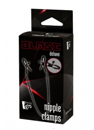 Черные зажимы на соски на цепочке BLAZE DELUXE NIPPLE CLAMPS - Dream Toys - купить с доставкой в Сургуте