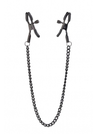 Черные зажимы на соски на цепочке BLAZE DELUXE NIPPLE CLAMPS - Dream Toys - купить с доставкой в Сургуте