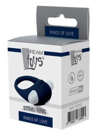 Гладкое синее эрекционное виброкольцо STIMU RING - Dream Toys - в Сургуте купить с доставкой