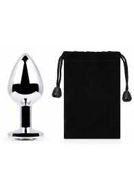 Серебристая анальная пробка с прозрачным стразом - 7,2 см. - Anal Jewelry Plug - купить с доставкой в Сургуте