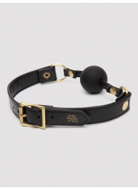Черный кляп-шар Bound to You Faux Leather Ball Gag - Fifty Shades of Grey - купить с доставкой в Сургуте