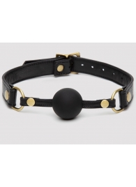 Черный кляп-шар Bound to You Faux Leather Ball Gag - Fifty Shades of Grey - купить с доставкой в Сургуте