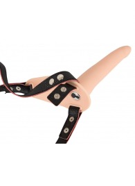 Телесный поясной страпон с вибрацией Vibrating Strap-On - 15,7 см. - Orion - купить с доставкой в Сургуте