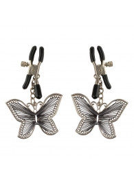 Зажимы на соски с бабочками Butterfly Nipple Clamps - Pipedream - купить с доставкой в Сургуте