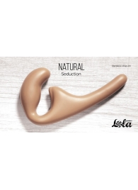 Бежевый безремневой страпон Seduction - 20,5 см. - Lola Games - купить с доставкой в Сургуте