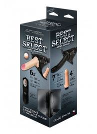 Черный женский пояс BEST SELECT с 3 насадками и вибрацией - LOVETOY (А-Полимер) - купить с доставкой в Сургуте