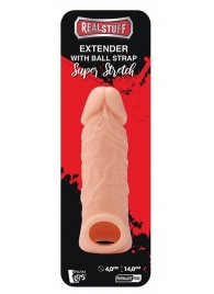 Телесная насадка EXTENDER WITH BALL STRAP 5.5 - 14 см. - Dream Toys - в Сургуте купить с доставкой