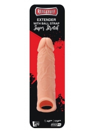 Телесная насадка EXTENDER WITH BALL STRAP 6.5 - 17 см. - Dream Toys - в Сургуте купить с доставкой