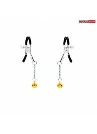 Оригинальные зажимы на соски с желтыми шариками - Notabu - купить с доставкой в Сургуте