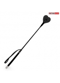 Черный стек с наконечником-сердечком - 54 см. - Notabu - купить с доставкой в Сургуте