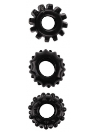Набор из 3 черных эрекционных колец SET OF 3 COCKRINGS - Dream Toys - в Сургуте купить с доставкой