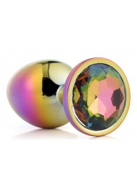 Голографическая анальная втулка с радужным кристаллом - 7,1 см. - Dream Toys - купить с доставкой в Сургуте