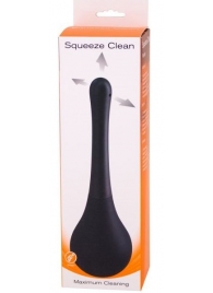 Черный анальный душ SQUEEZE CLEAN с закругленным наконечником - Seven Creations - купить с доставкой в Сургуте