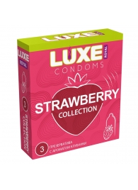 Презервативы с ароматом клубники LUXE Royal Strawberry Collection - 3 шт. - Luxe - купить с доставкой в Сургуте