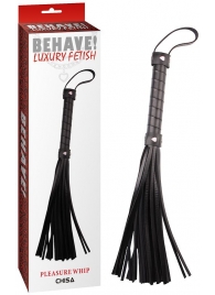 Черная многохвостая плеть Pleasure Whip - 46 см. - Chisa - купить с доставкой в Сургуте