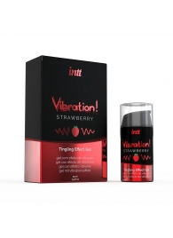 Жидкий интимный гель с эффектом вибрации Vibration! Strawberry - 15 мл. - INTT - купить с доставкой в Сургуте