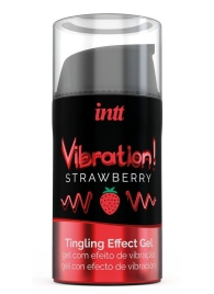Жидкий интимный гель с эффектом вибрации Vibration! Strawberry - 15 мл. - INTT - купить с доставкой в Сургуте