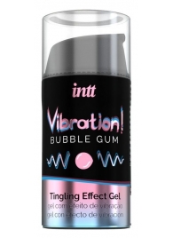 Жидкий интимный гель с эффектом вибрации Vibration! Bubble Gum - 15 мл. - INTT - купить с доставкой в Сургуте